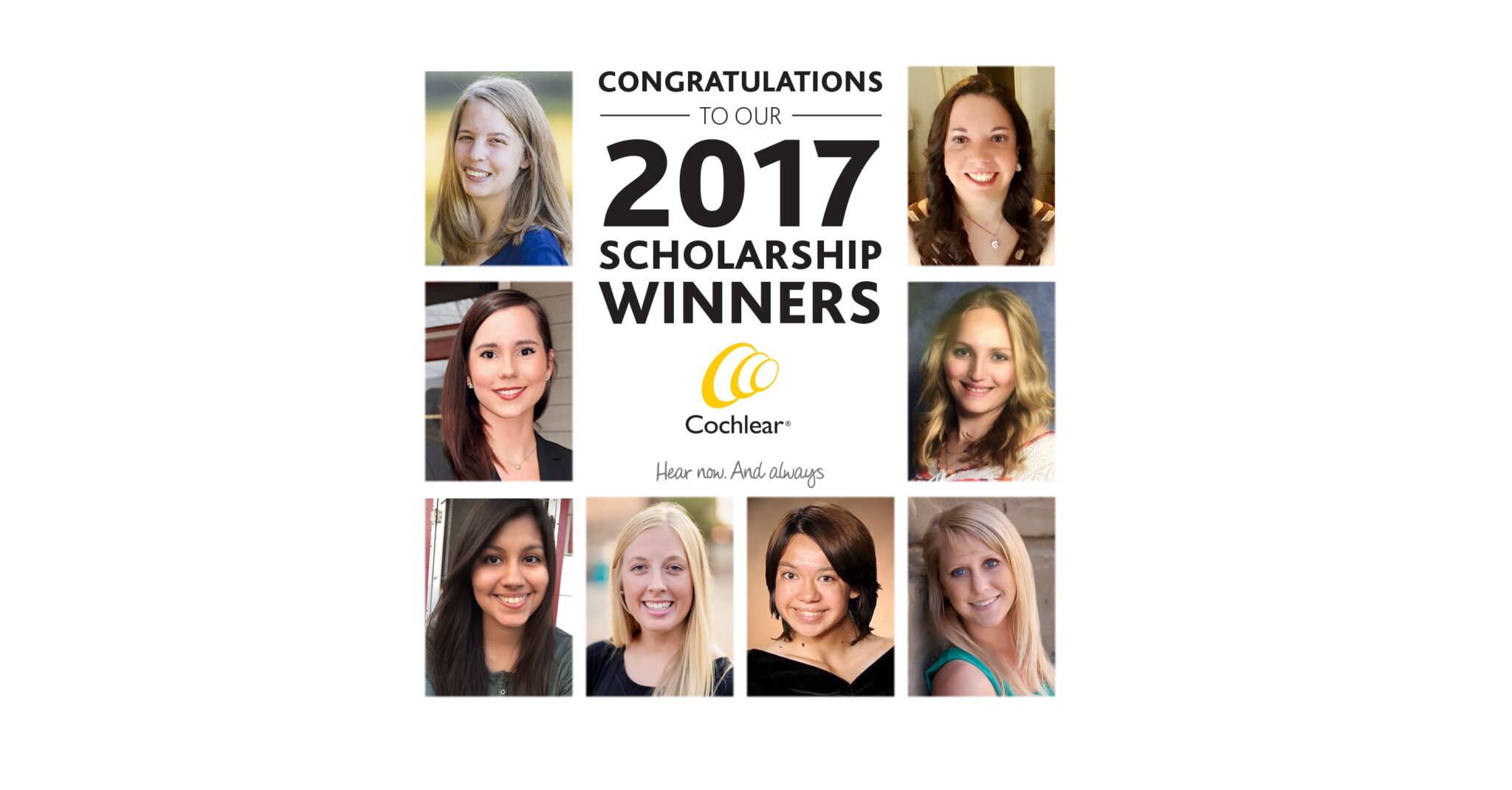 Cochlear announces the winners of Clark and Tjellström 2017 scholarships