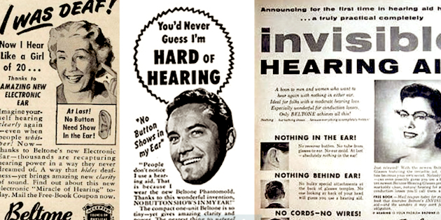 Hearing aid nostalgia: a video slideshow through hearing device advertising since the 1940s